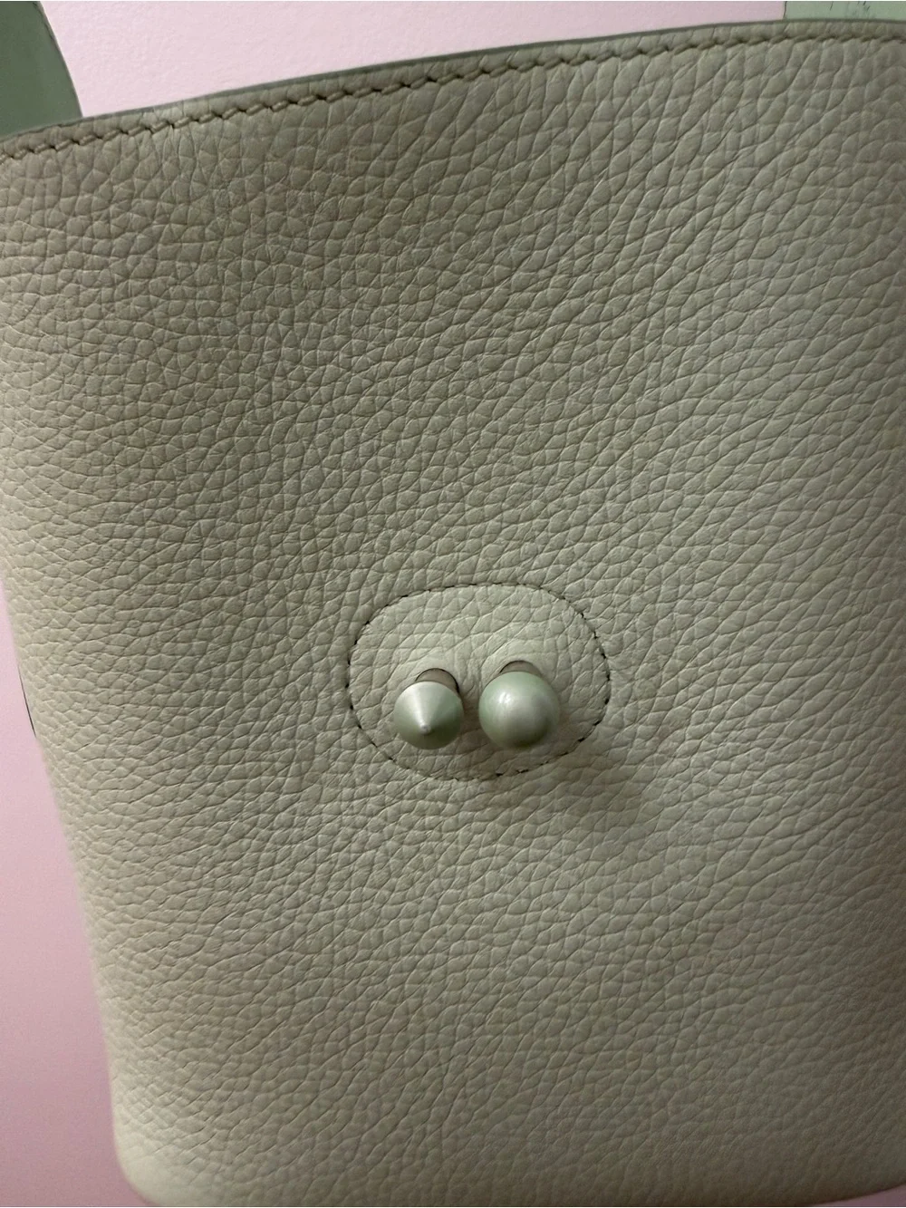 CHRISTIAN LOUBOUTIN Green Pebbled Leather Carasky Bucket Bag